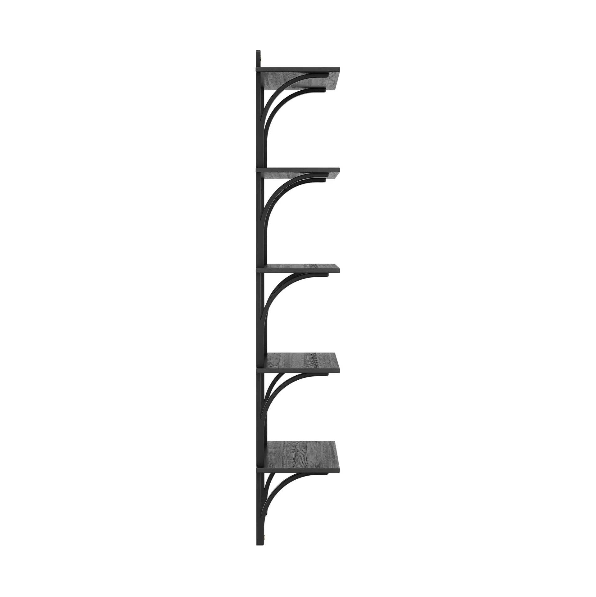 Levi shelf 5 shelves, Black-stained ash-brass, 90 cm Swedese