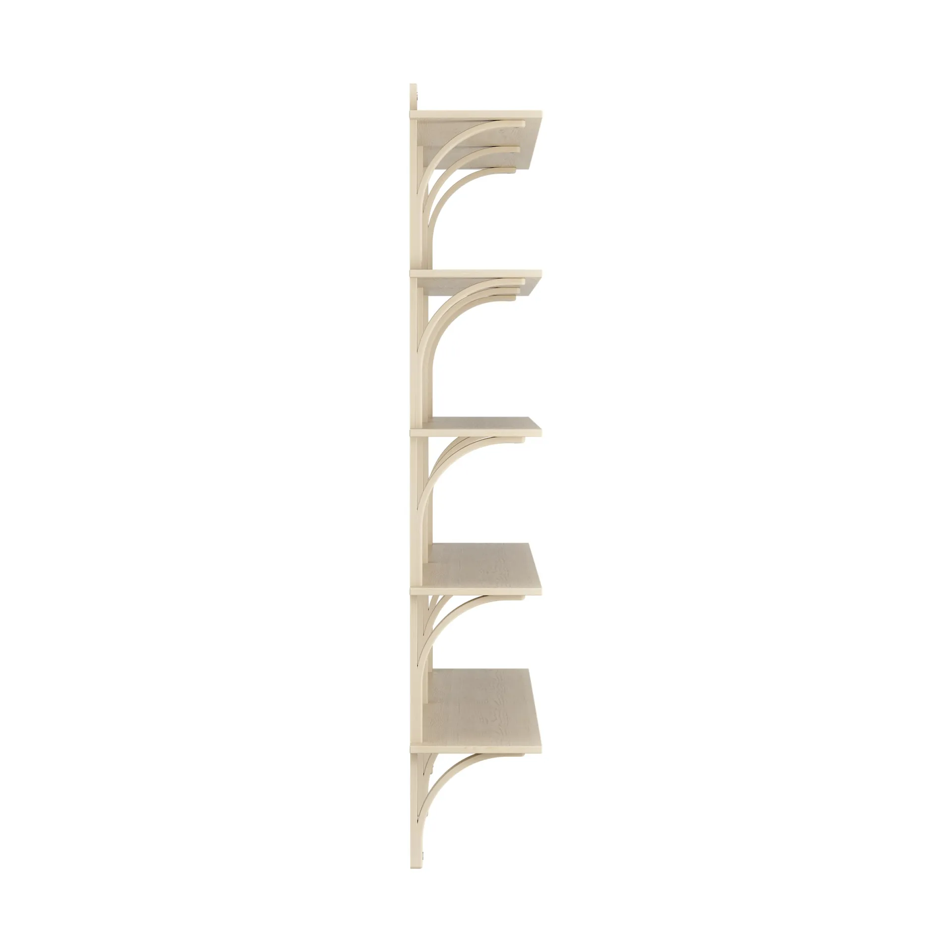 Levi shelf 5 shelves, Natural lacquered ash-aluminium, 180 cm Swedese
