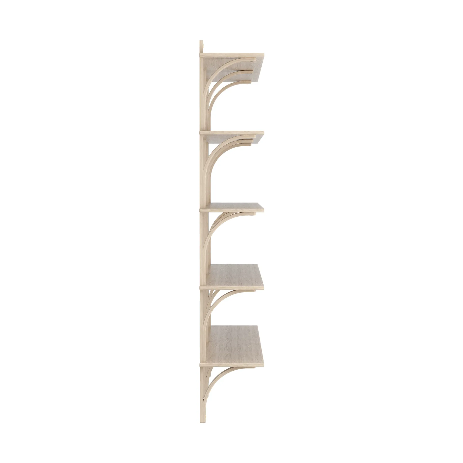 Levi shelf 5 shelves, White-pigmented oak-brass, 180 cm Swedese