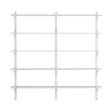 Levi shelf 5 shelves - White stained ash-brass, 180 cm - Swedese