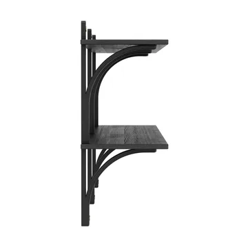 Levi shelf - Black ash-brass, 2 shelves, 180 cm - Swedese
