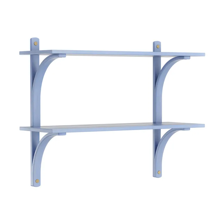 Levi shelf - Ilke blue-brass, 2 shelves, 90 cm - Swedese