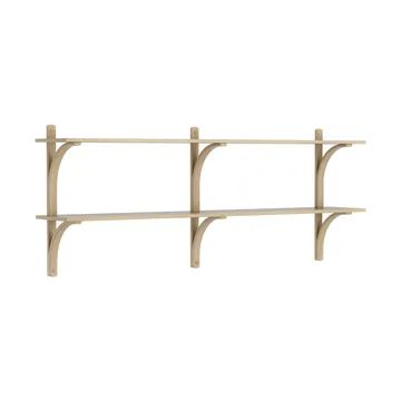 Levi shelf - Lacquered oak-brass, 2 shelves, 180 cm - Swedese