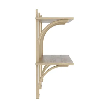Levi shelf - Lacquered oak-stainless steel, 2 shelves, 180 cm - Swedese