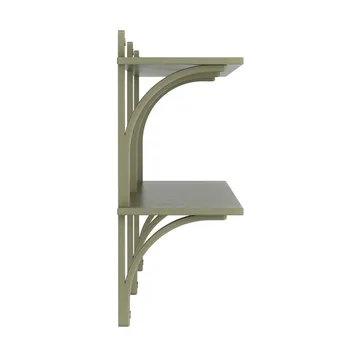 Levi shelf - Moss green-brass, 2 shelves, 180 cm - Swedese