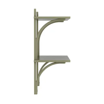 Levi shelf - Moss green-stainless steel, 2 shelves, 90 cm - Swedese