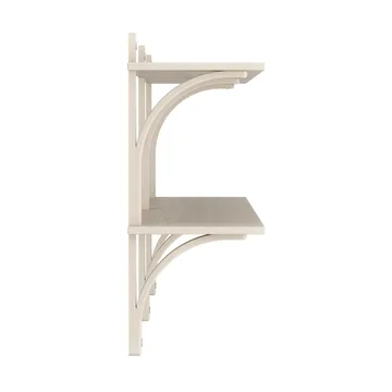 Levi shelf - White-pigmented ash-stainless steel, 2 shelves, 180 cm - Swedese