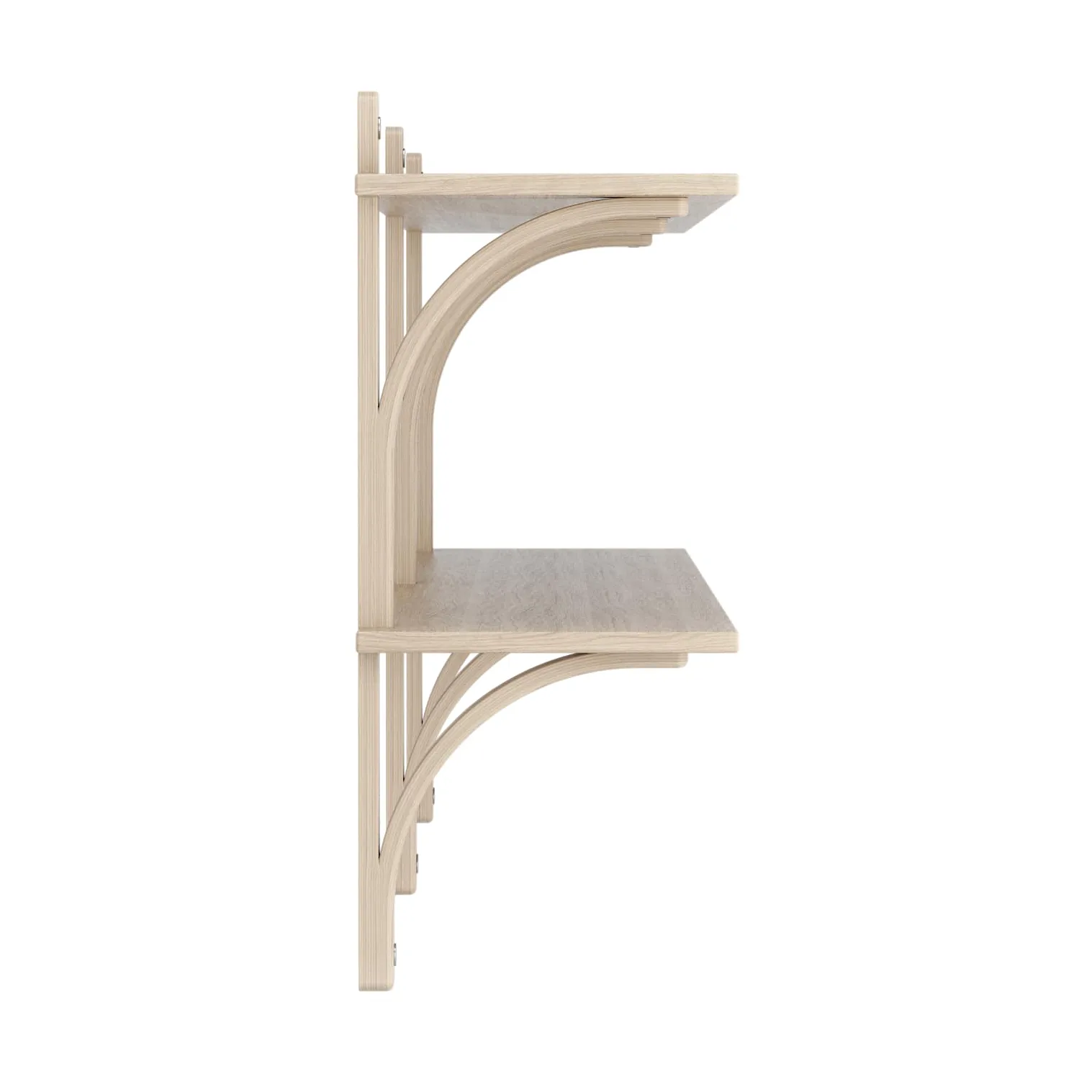 Levi shelf, White-pigmented oak-stainless steel, 2 shelves, 180 cm Swedese