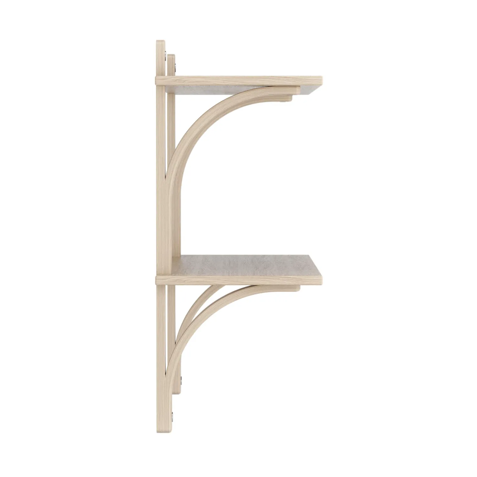 Levi shelf, White-pigmented oak-stainless steel, 2 shelves, 90 cm Swedese