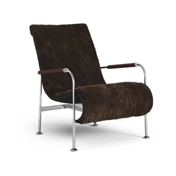 Serpentine armchair - Sheepskin Espresso-chrome-Tärnsjö Tobacco - Swedese