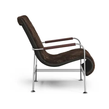 Serpentine armchair - Sheepskin Espresso-chrome-Tärnsjö Tobacco - Swedese