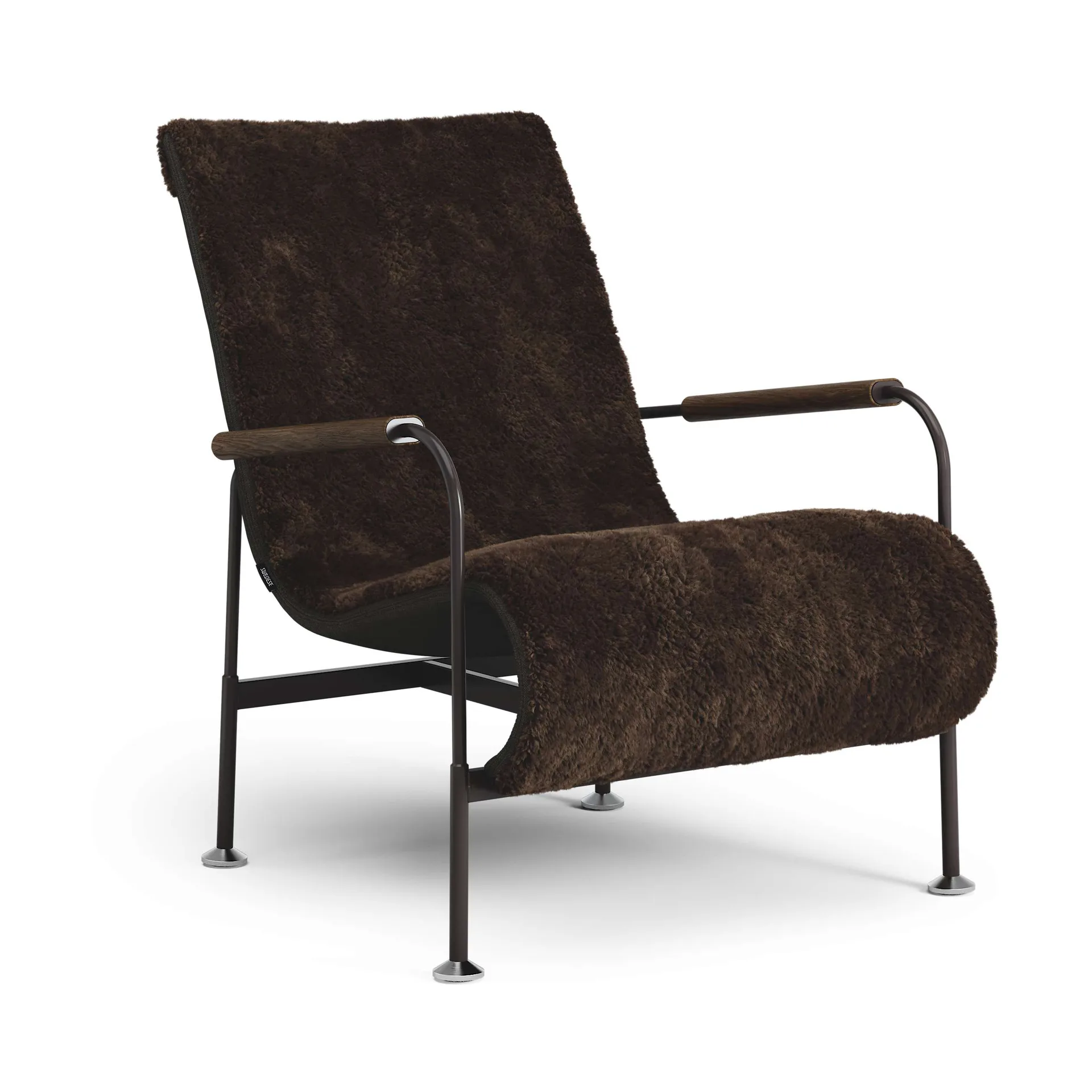 Serpentine armchair, Sheepskin Espresso dark brown Swedese