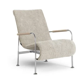 Serpentine armchair - Sheepskin Moonlight-chrome - Swedese