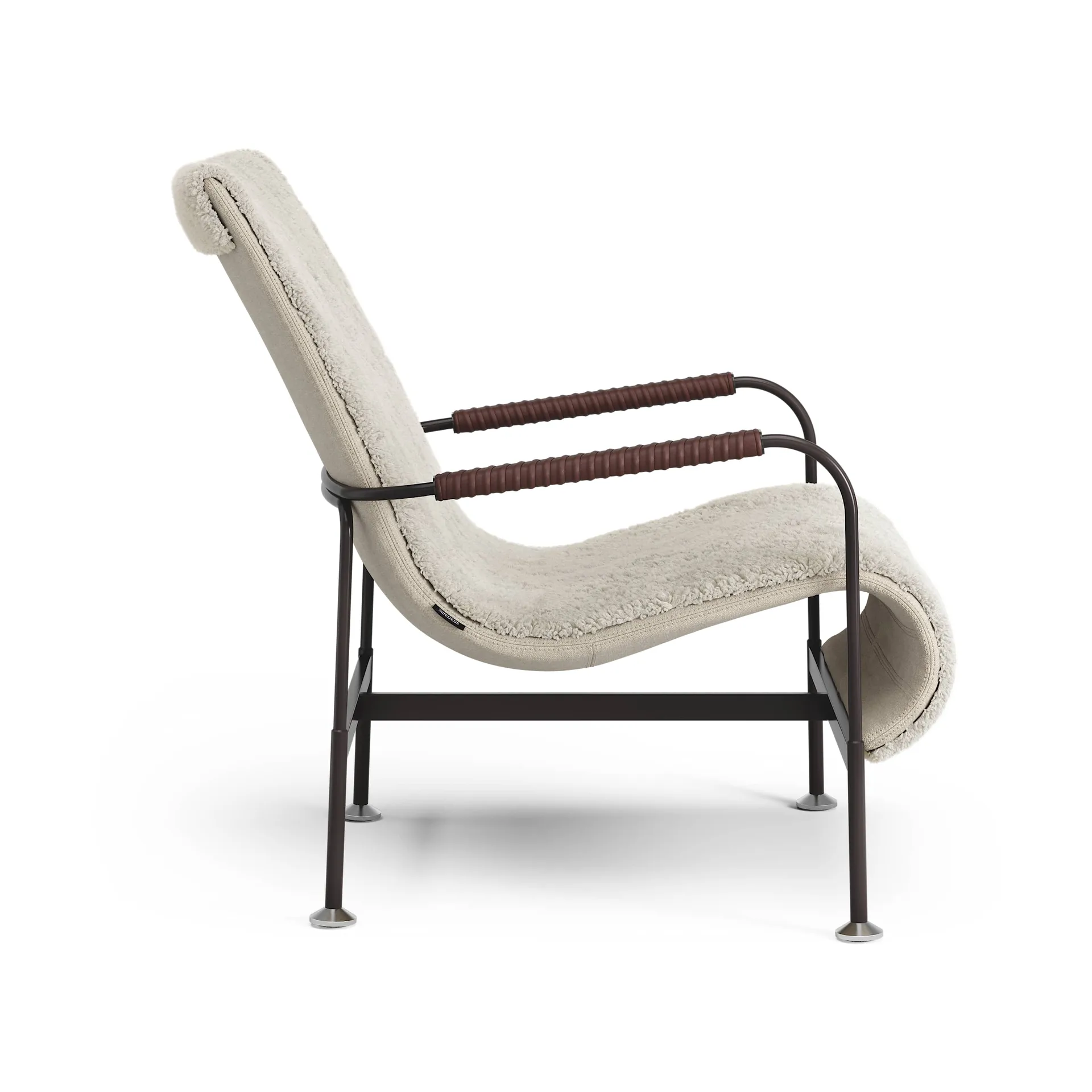 Serpentine armchair, Sheepskin Moonlight-dark brown-Tärnsjö Tobacco Swedese