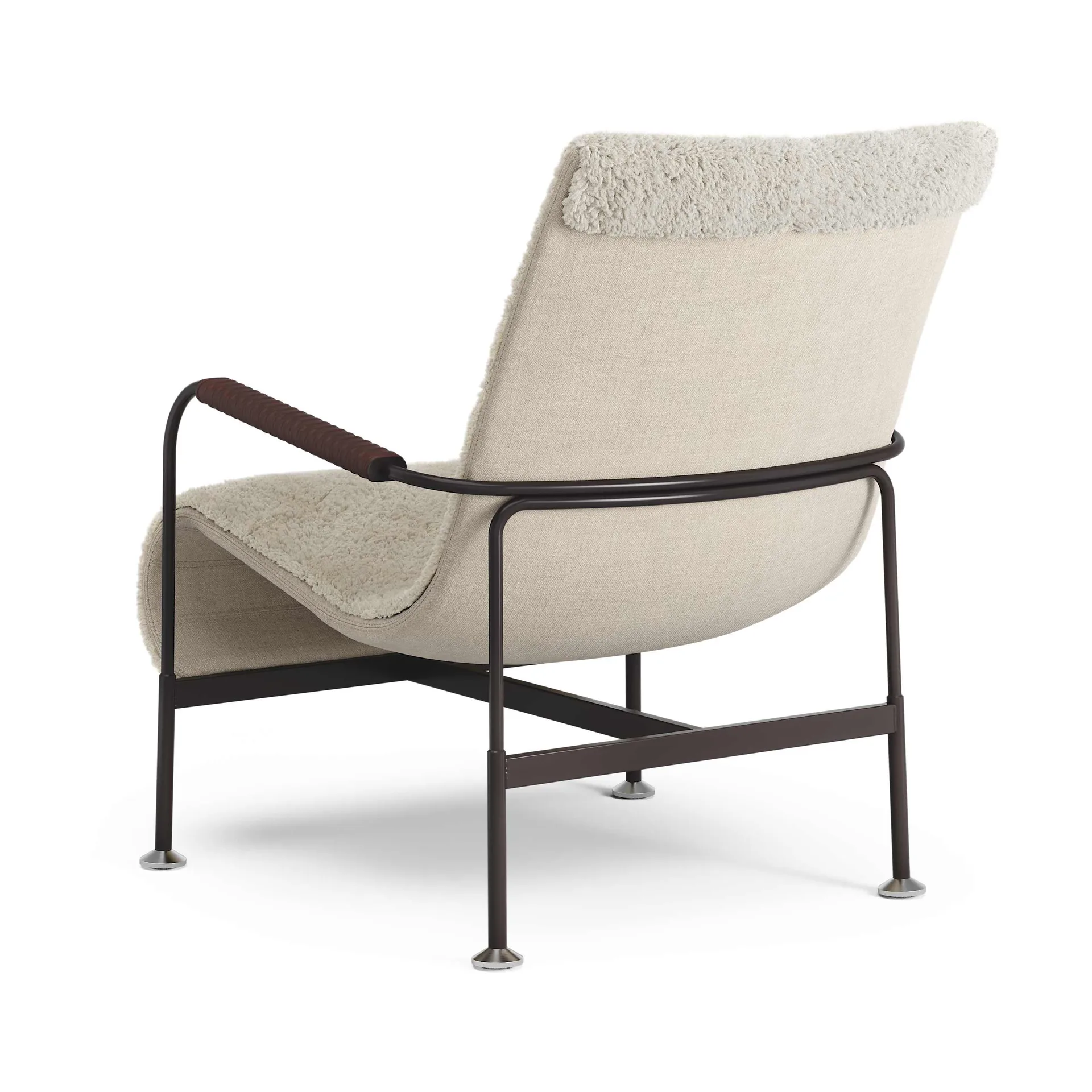 Serpentine armchair, Sheepskin Moonlight-dark brown-Tärnsjö Tobacco Swedese