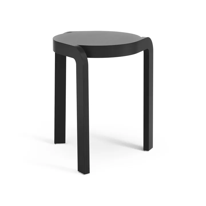 Spin round stool H44 cm - Ash black laserad, Ø32x44 cm - Swedese