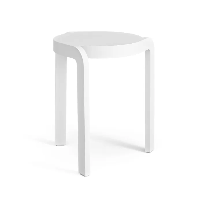 Spin round stool H44 cm - Ash white laserad, Ø32x44 cm - Swedese
