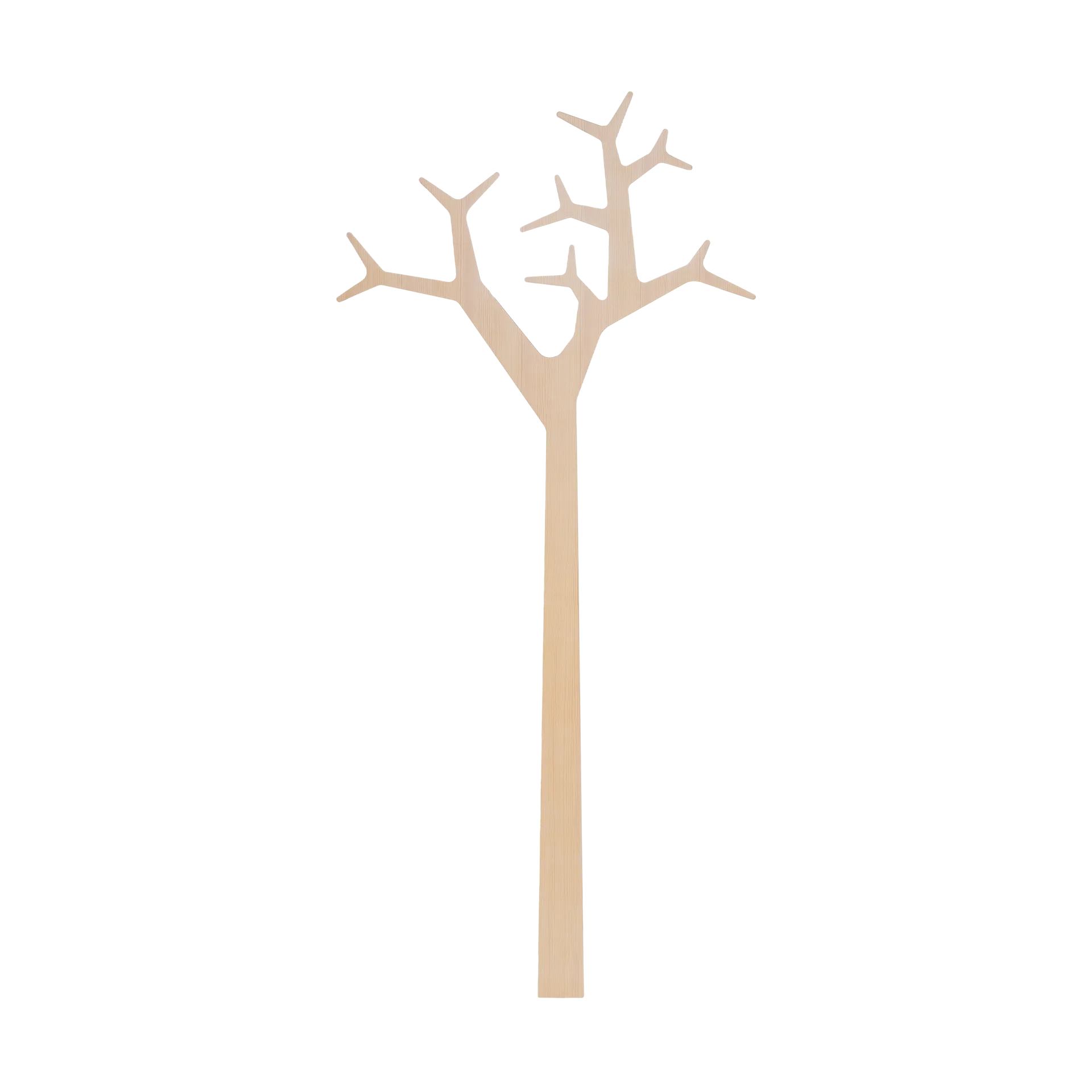 Tree wall wall-mounted coat rack Special Edition 194 cm, White pigmented pine Swedese