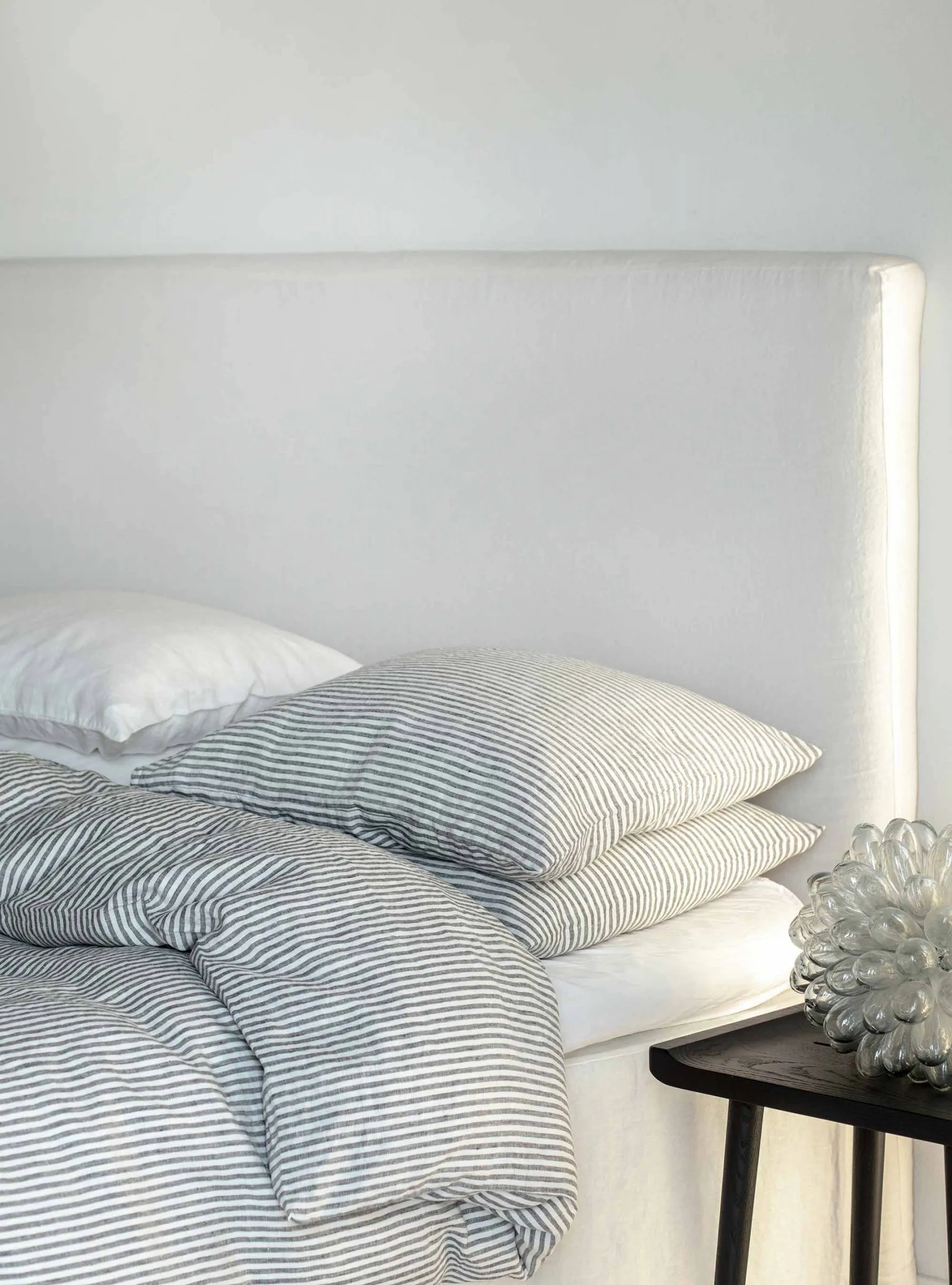 Duvet cover linen 220x240 cm, Grey/white Tell Me More