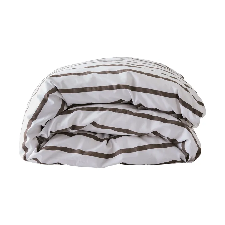 Tell Me More striped duvet cover cotton - Taupe, 220x220 cm - Tell Me More