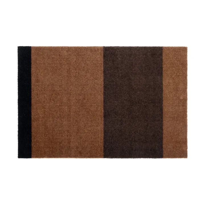 Stripes doormat horizontal - Cognac-dark brown-black, 60x90 cm - tica copenhagen