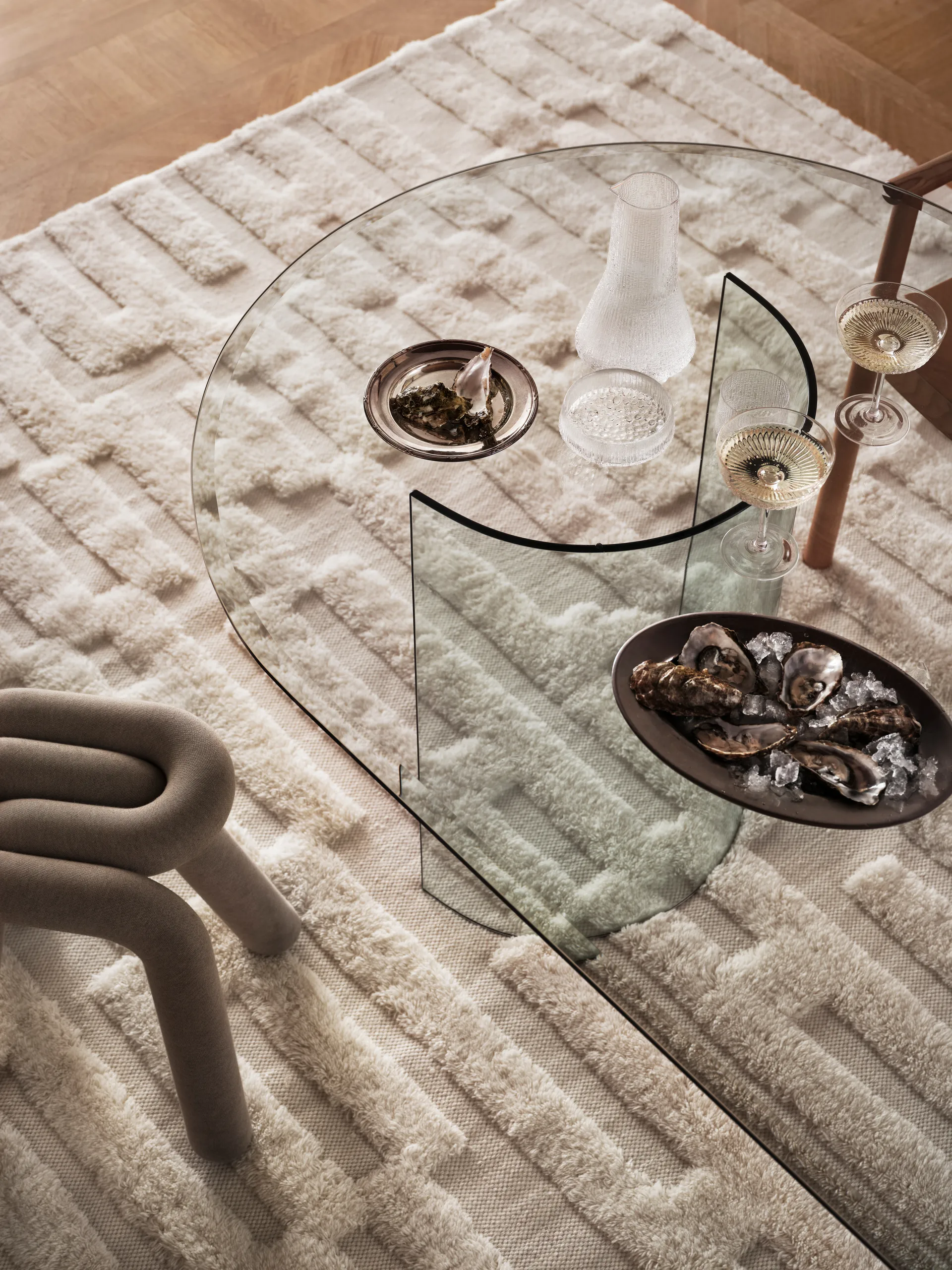 Bielke wool carpet 200x300 cm, Offwhite Tinted