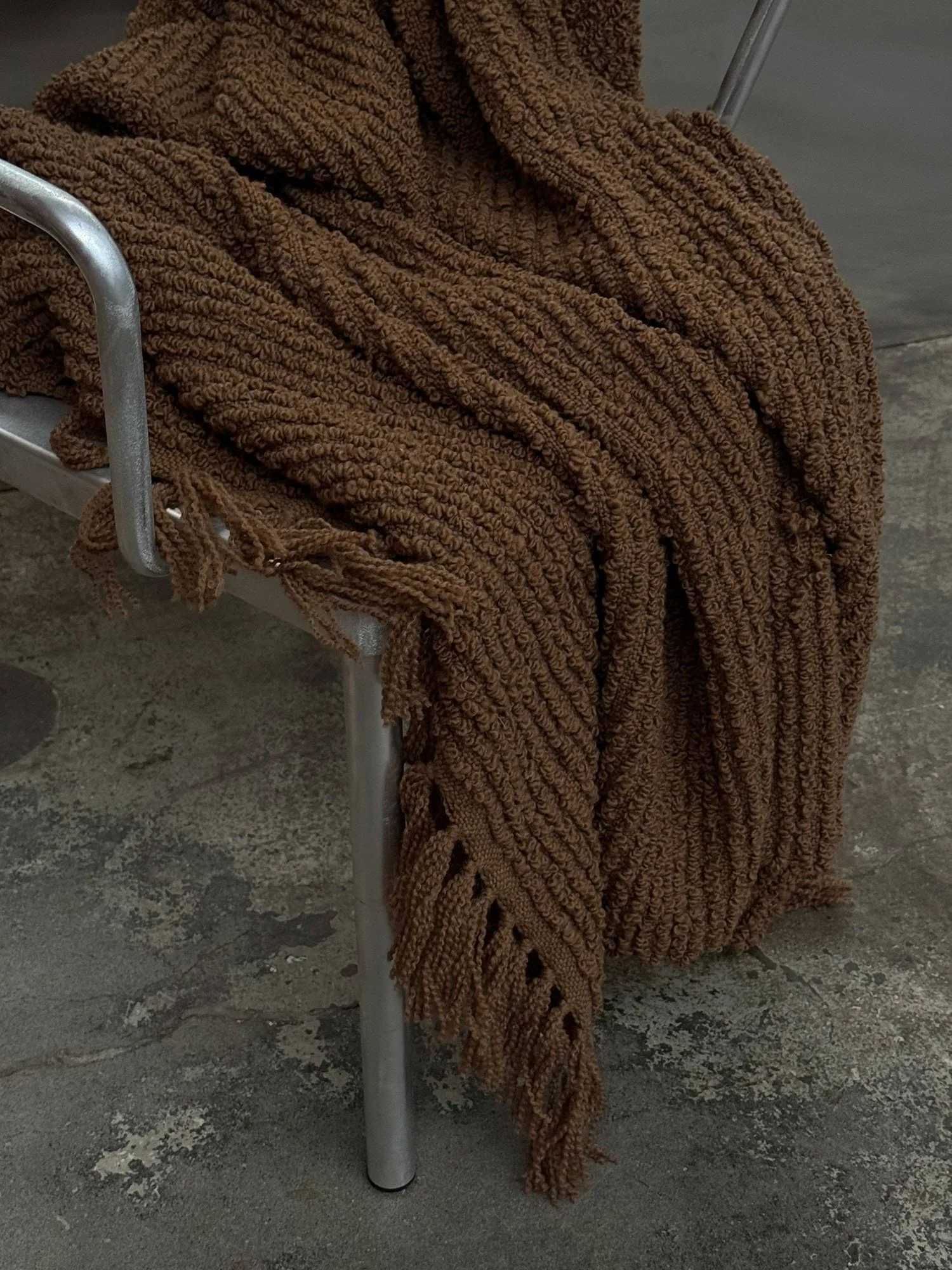 Janzen bouclé throw, Solid natural brown, 130x170 cm Tinted