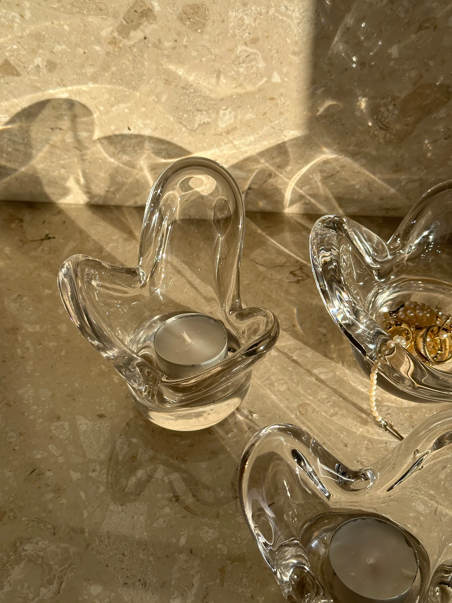 Visser Candle holder, Clear Tinted