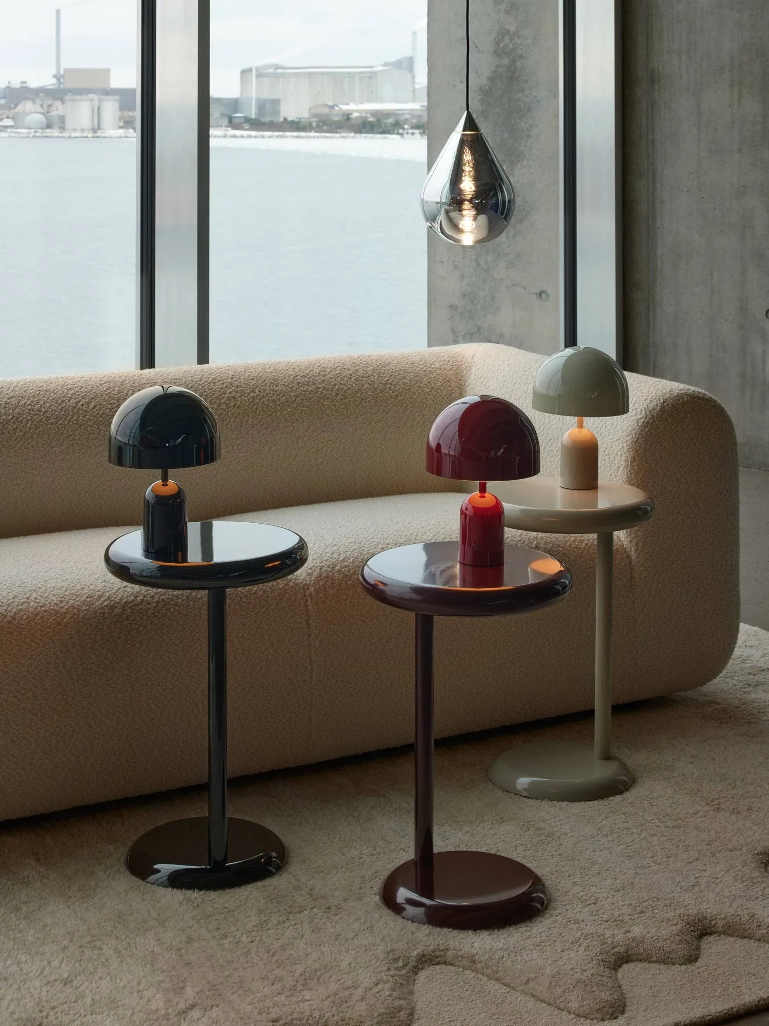 Bell portable LED table lamp 28 cm v.2, Burgundy (wine red) Tom Dixon