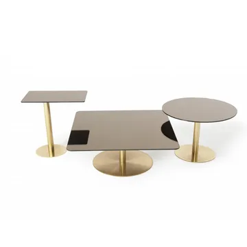 Flash coffee table 80x80 cm - Black mirror glass-black stand - Tom Dixon