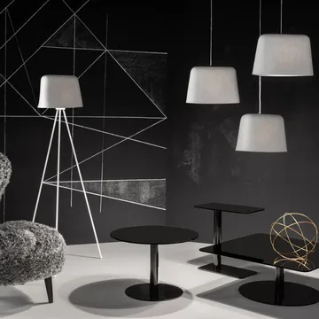 Flash coffee table 80x80 cm - Black mirror glass-black stand - Tom Dixon