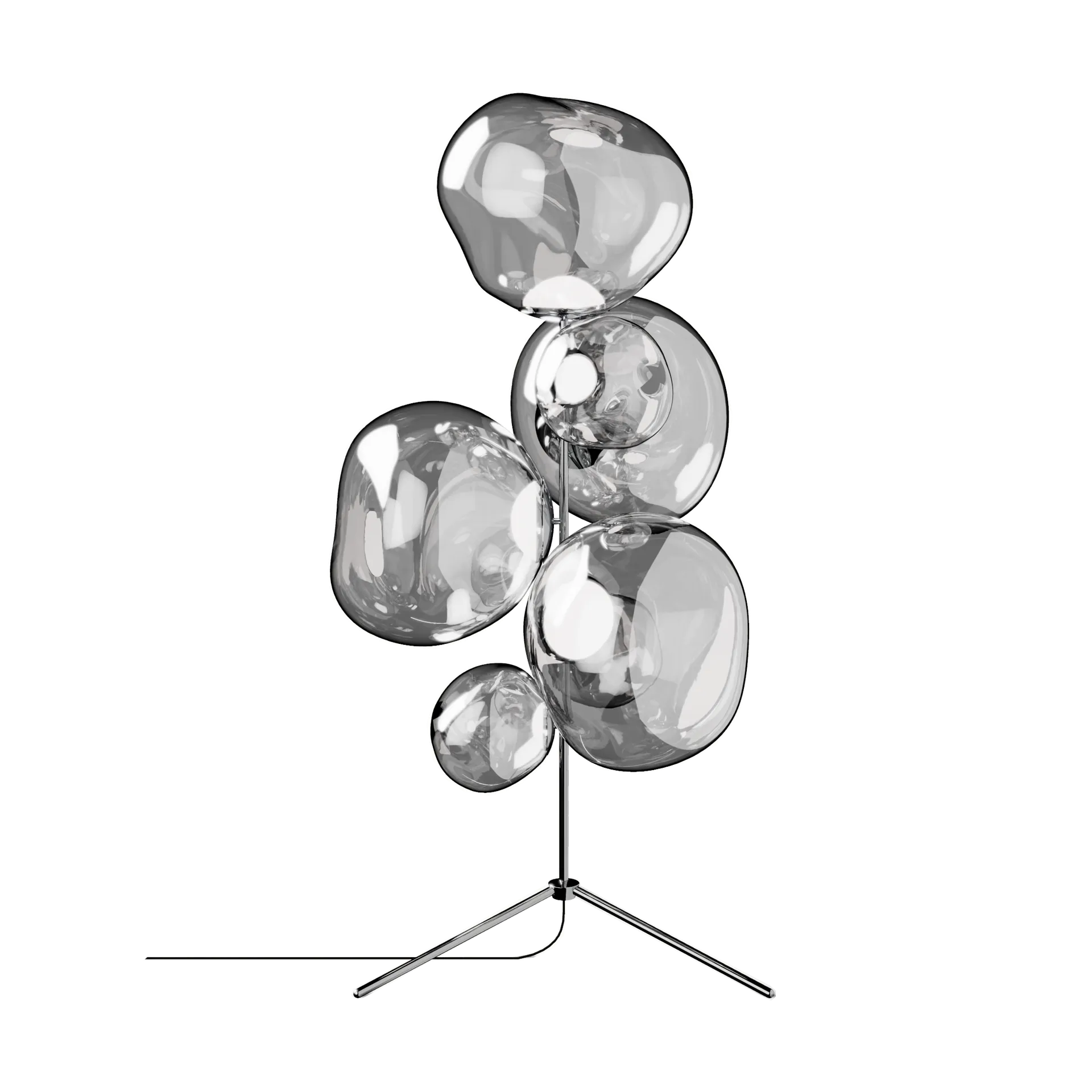 Melt Chandelier floor lamp LED 175 cm, Silver Tom Dixon