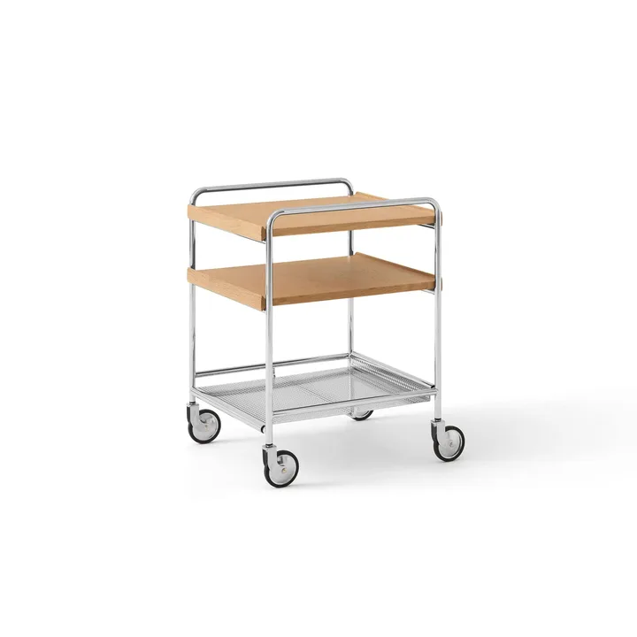 Alima NDS2 serving trolley - Lacquered oak-chrome - &Tradition