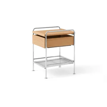 Alima NDS3 side table - Lacquered oak-chrome - &Tradition