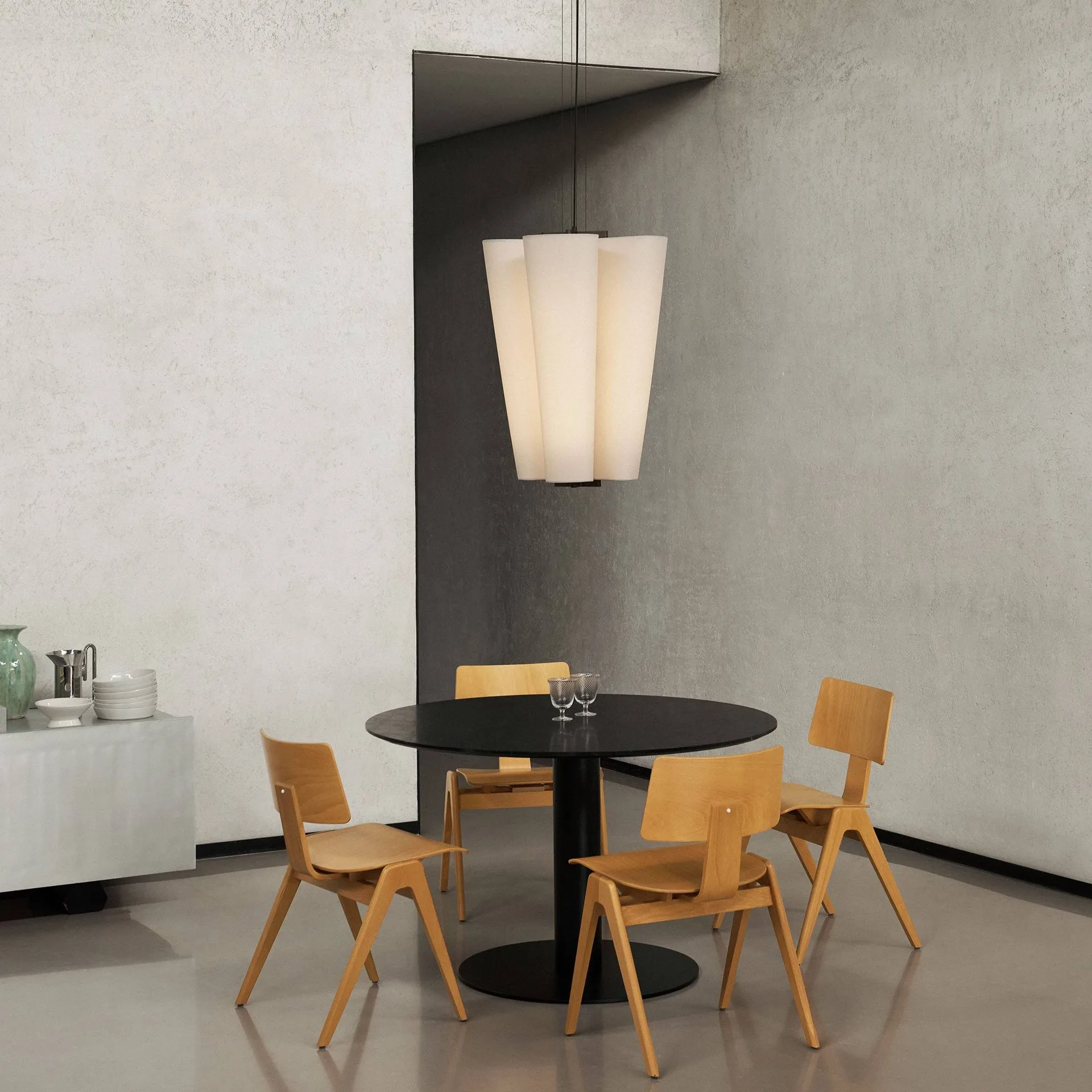 Bella chandelier pendant lamp, SC115, Bronzed & Soft Canvas, Ø54 cm &Tradition
