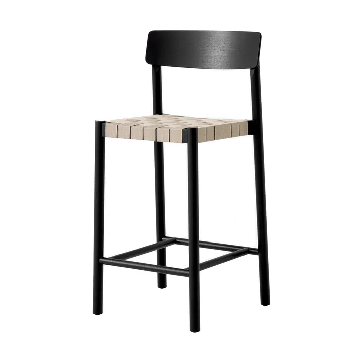 Betty TK12 Counter Chair 65 cm - Natural linen-black lacquered ash - &Tradition
