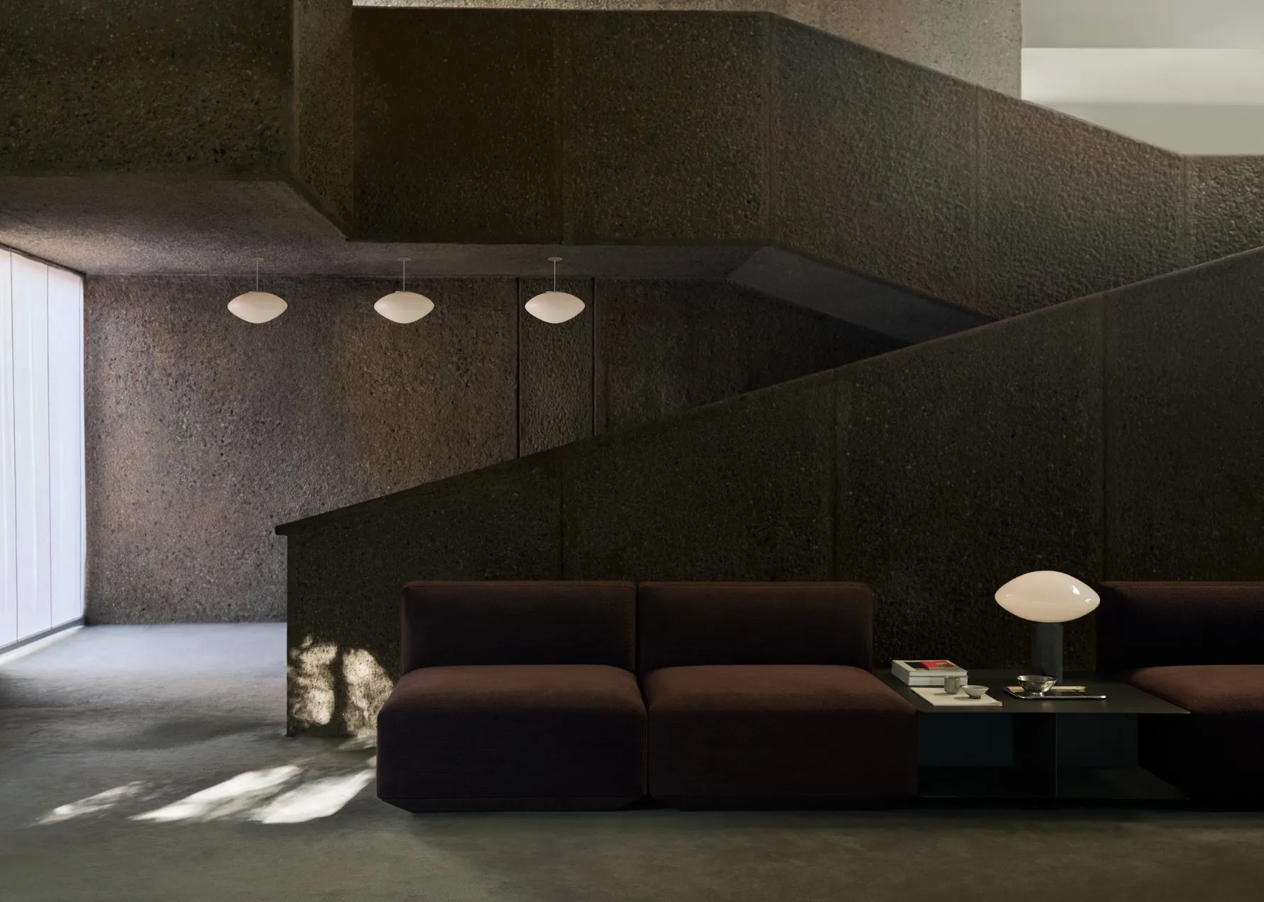 Develius EV3 coffee table, Steel stone grey, Ø89x40 cm &Tradition