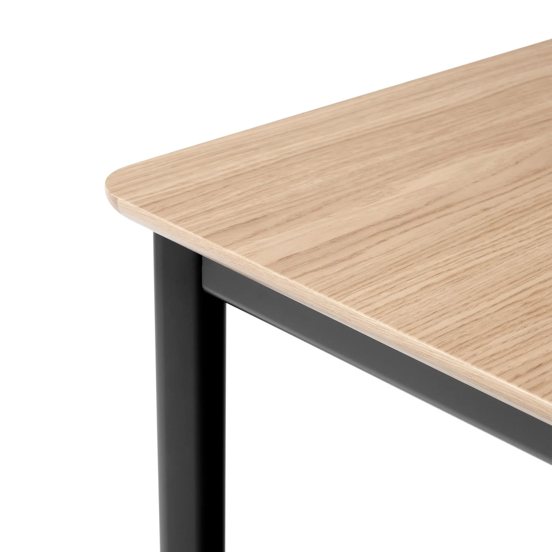 Drip HW117 dining table 103x253 cm, Black frame-clear lacq. oak &Tradition