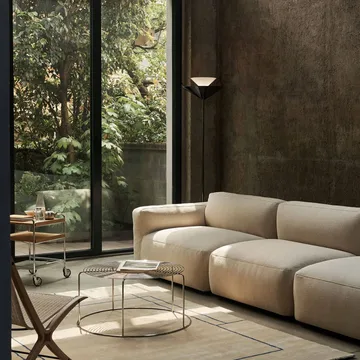 Gio LN 28 floor lamp - Dark chrome, marble - &Tradition