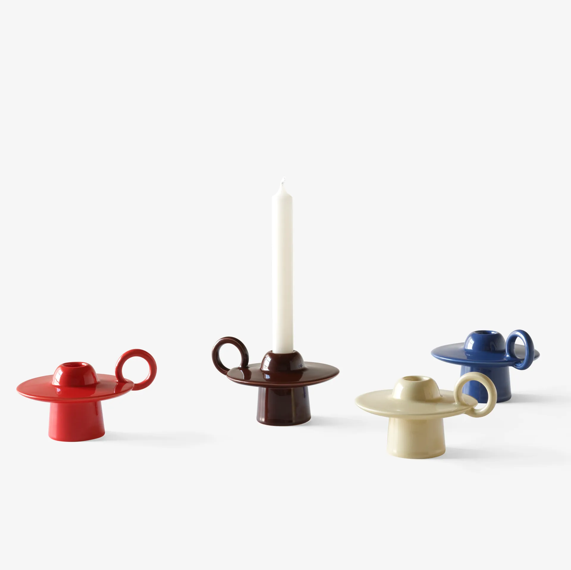 Momento JH39 candle holder, Red Brown &Tradition