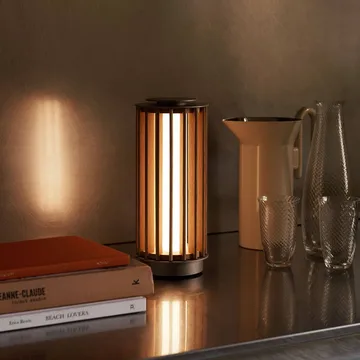 Numbra TY3 portable table lamp - Lacquered oak-tumbled aluminium - &Tradition