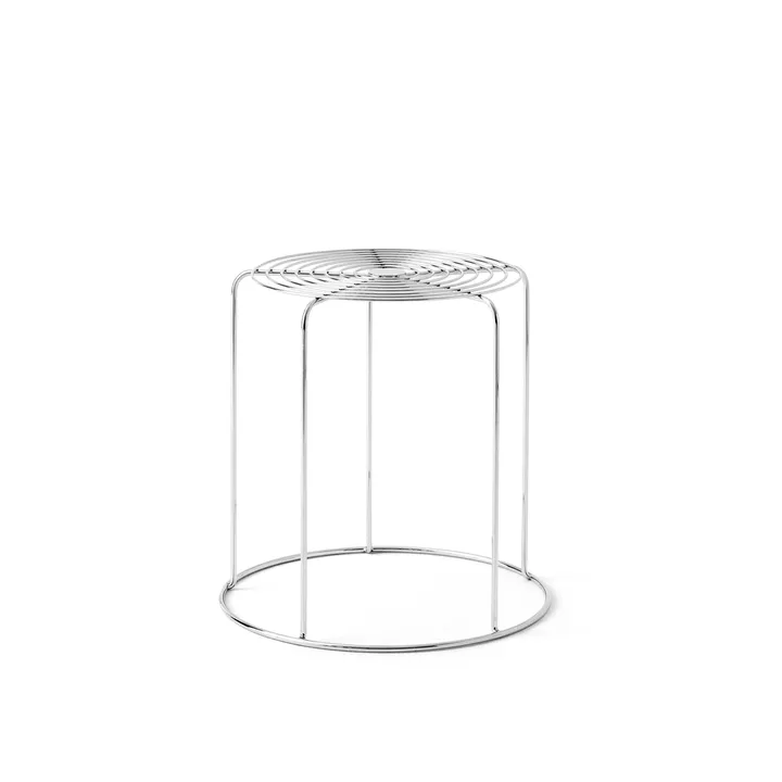 Wire VP11 round stool - Stainless steel, Ø44x42 cm - &Tradition