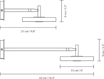 Asteria Wall wall lamp - Long, Pearl white-brass - Umage