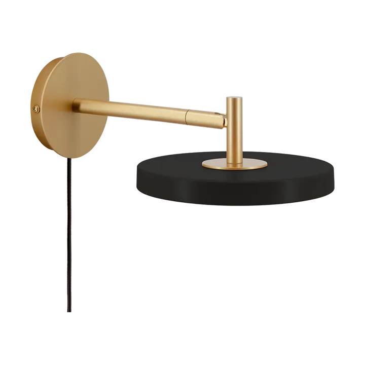 Asteria Wall wall lamp - Short, Black-brass - Umage