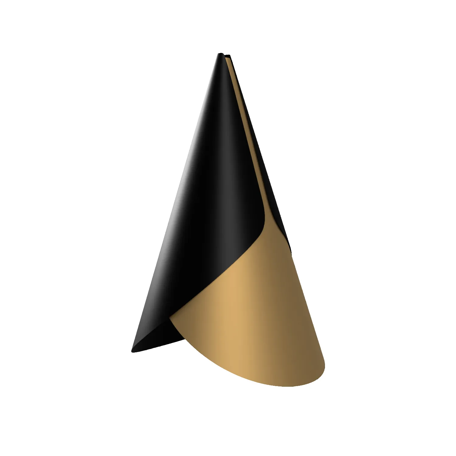 Cornet lampshade, black, brass Umage