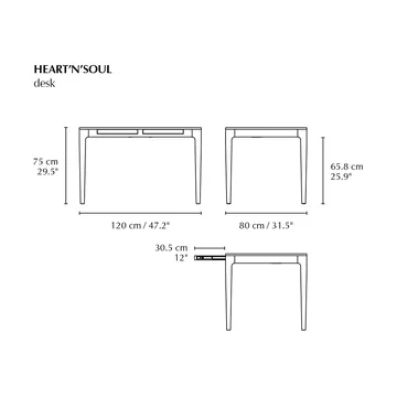 Heart'n'Soul desk 80x120 cm - Walnut - Umage