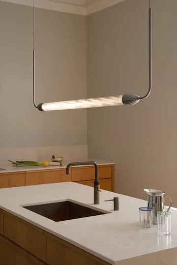 Lemon Squeeze linear pendant - Polished steel - Umage