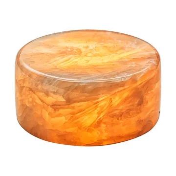 Marble table candle - Beige gloss, Ø8x4 cm - Unison
