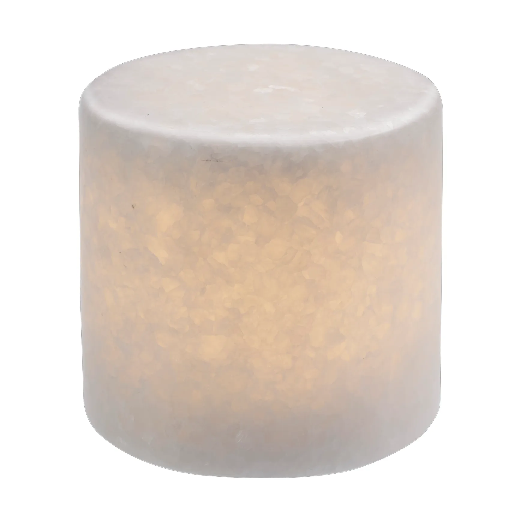 Marble table candle, White silk matte, Ø8x8 cm Unison
