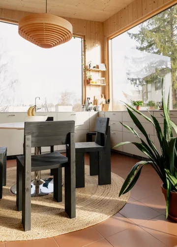 001 Dining Chair chair - Black-stained pine - Vaarnii